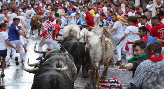 La troisieme course de taureaux des Sanfermines 2023 en images
