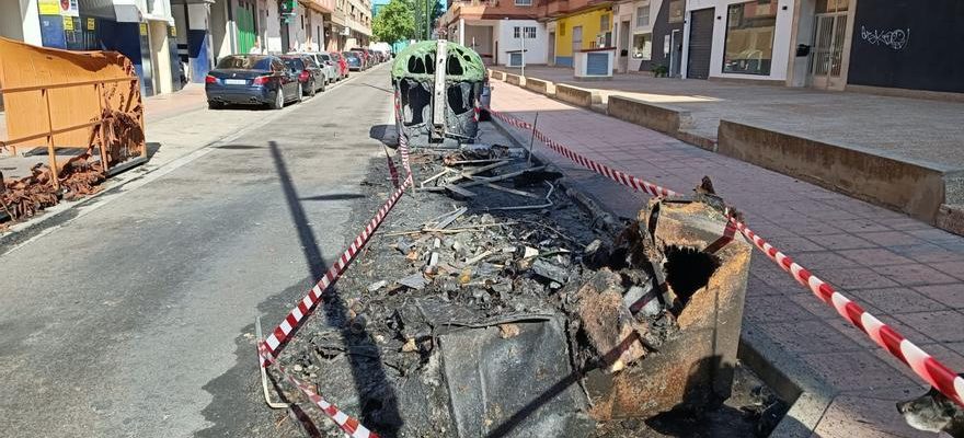 Plusieurs conteneurs incendies dans la rue Santa Orosia a Saragosse