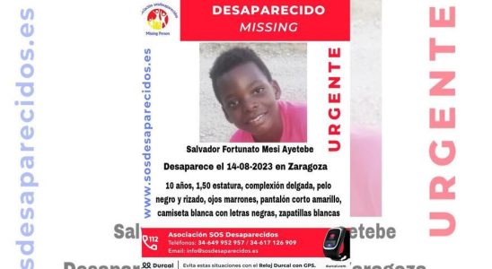 Un enfant de moins de 10 ans disparait a Saragosse