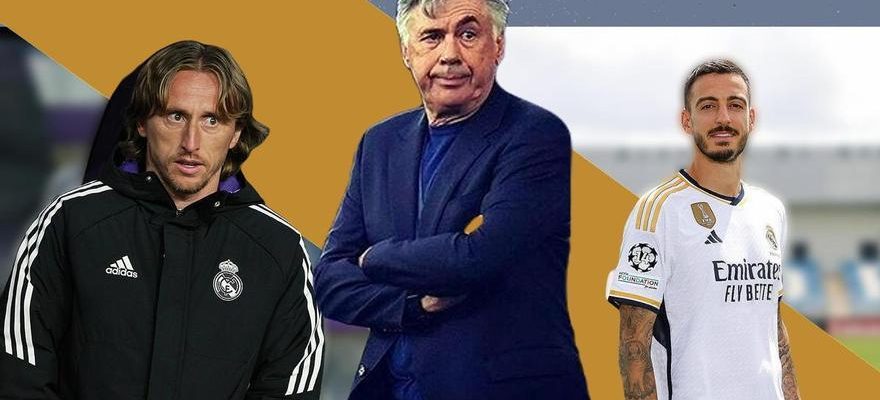 Ancelotti montre les cartes a Florentino Perez pour montrer les