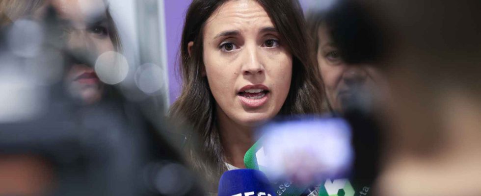 Irene Montero apres la reduction dun membre de La Manada