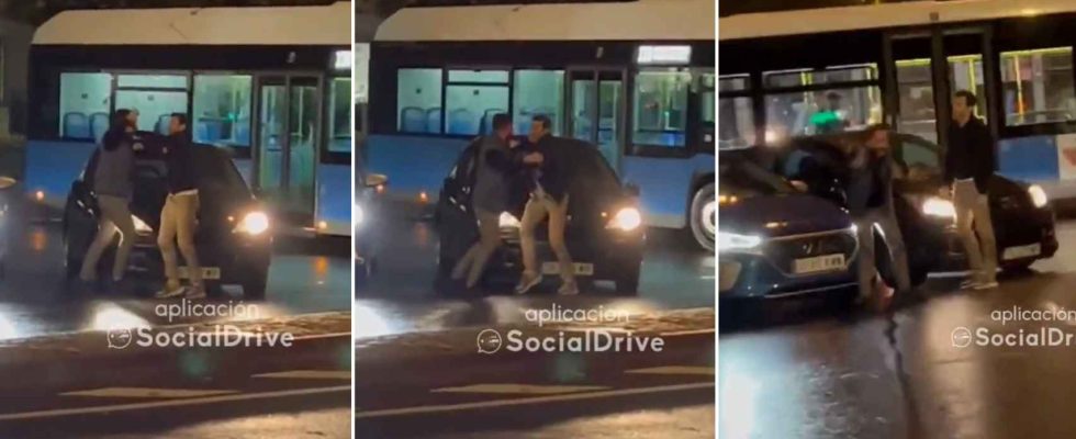 Bagarre brutale au centre de Madrid entre deux conducteurs apres
