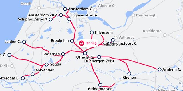 Pratiquement aucun train depuis et vers Utrecht Centraal Domestique