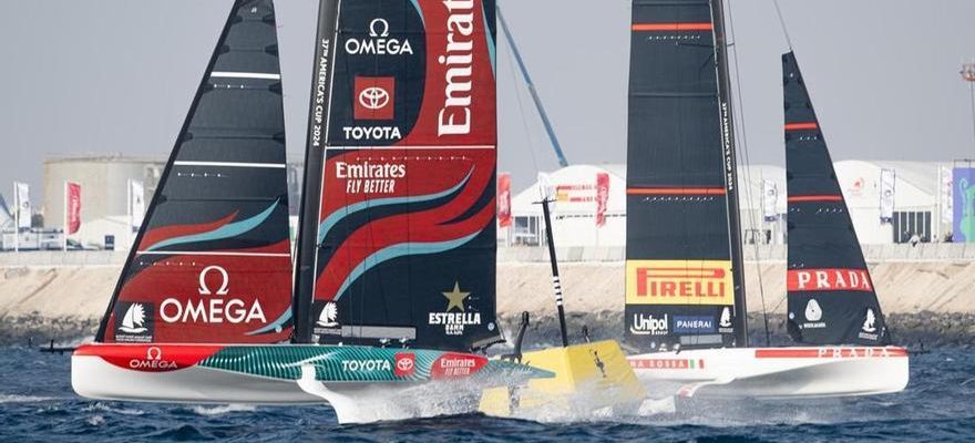 Le moment de la regate de voile de lAmericas Cup