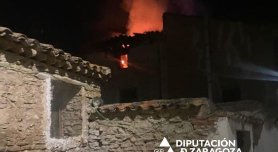 Un incendie a Belmonte de Gracian Saragosse detruit une maison