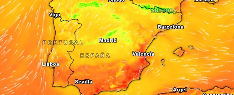 la moitie de lEspagne aura une temperature denviron 20 degres