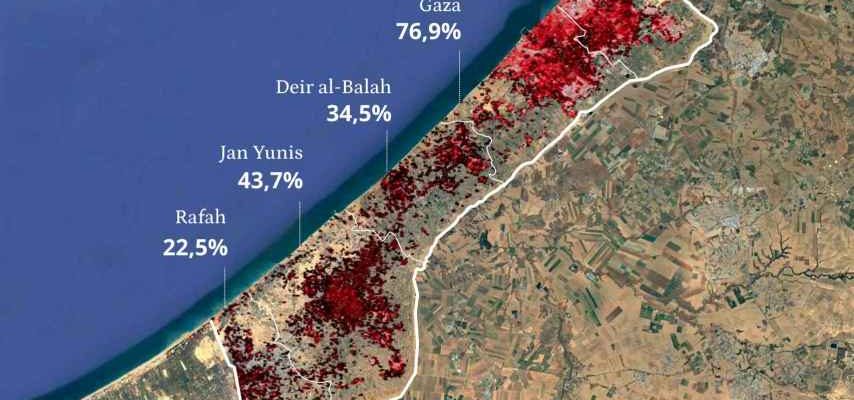 les cartes de destruction apres trois mois de guerre