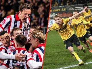 Koploper Willem II wint topper van ADO, Roda ontsnapt door goals in blessuretijd