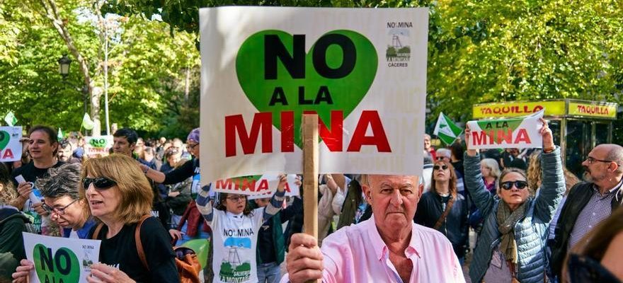 Manifestations dans la moitie de lEspagne contre les nouvelles mines