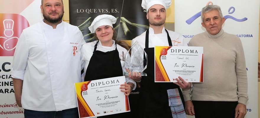 Sara Correa et Saul Gil de lIES Matarrana meilleurs jeunes