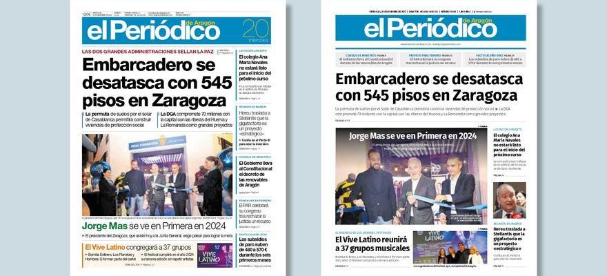 EL PERIODICO DE ARAGON change son edition papier a partir