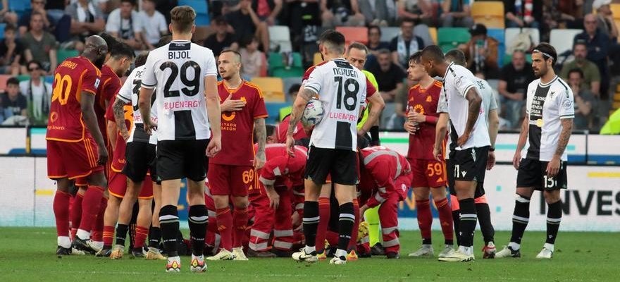 Roma Udinese suspendu apres que le Costaricain Ndicka sest effondre a
