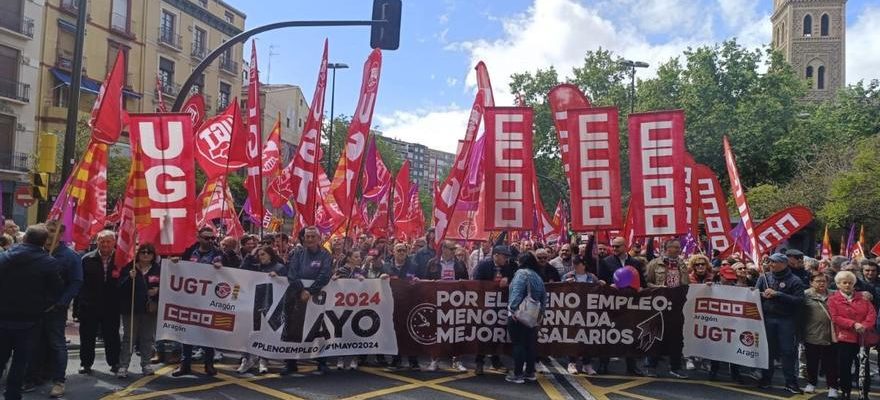 Manifestation du 1er mai a Saragosse