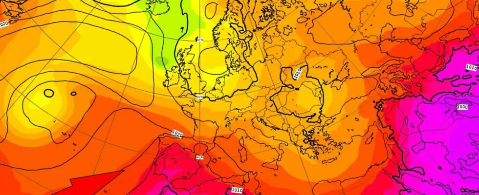 les zones qui depasseront les 35oC dans les prochaines heures