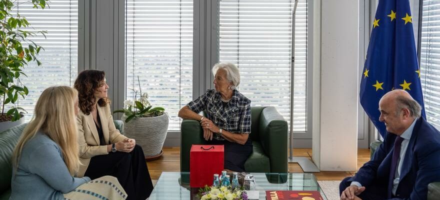 Ayuso rencontre Christine Lagarde au siege de la Banque centrale