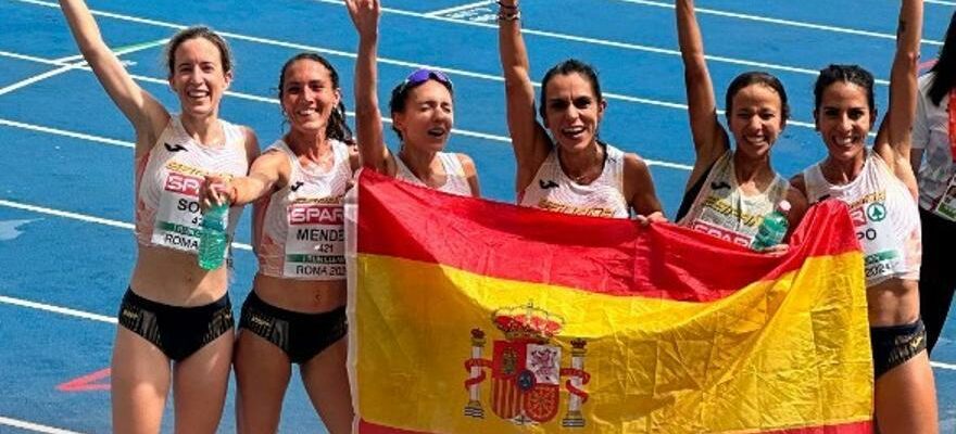 Lequipe espagnole feminine de semi marathon remporte le bronze aux Championnats