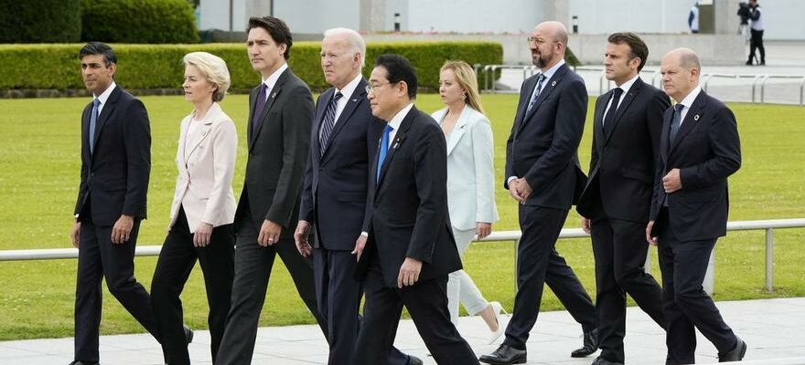 Les dirigeants du G7 debattent de la remise dune partie