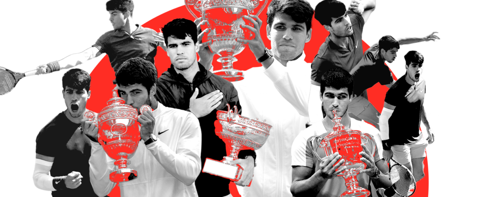 Alcaraz meme Grand Chelem a 21 ans que Nadal Djokovic