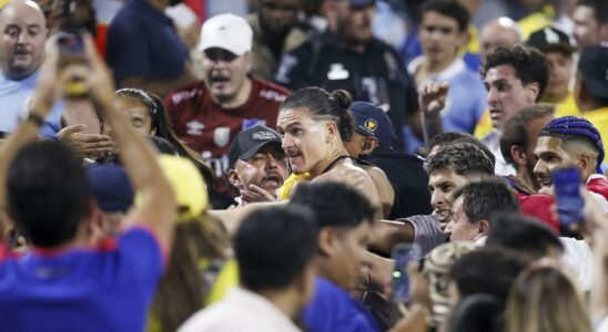 Nunez Ronald Araujo et dautres Uruguayens sautent dans les tribunes