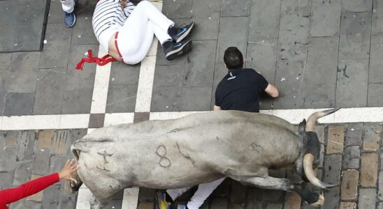 Septieme course de taureaux vertigineuse et dangereuse a San Fermin