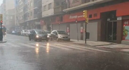 Une forte tempete frappe Saragosse et une grande partie de