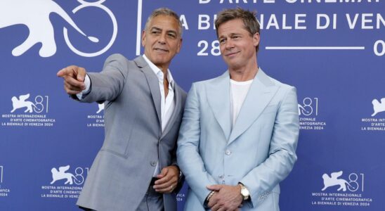 Brad Pitt et George Clooney expriment leur complicite a Venise