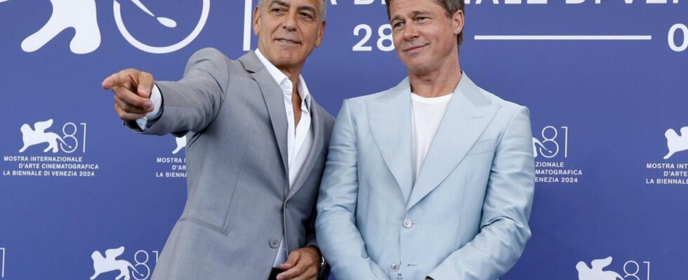 Brad Pitt et George Clooney expriment leur complicite a Venise