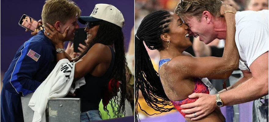 Le double baiser dor de Tara Davis et Hunter Woodhall