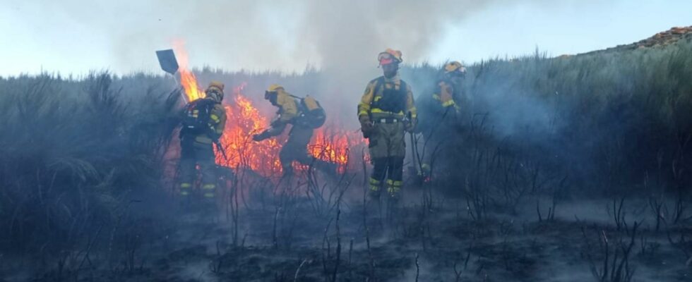 Lincendie de Muinos Ourense qui a touche 623 hectares du