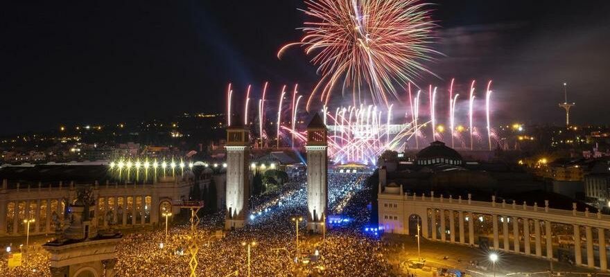 Rosalia presente Omega au spectacle pyromusical Merce de Barcelone