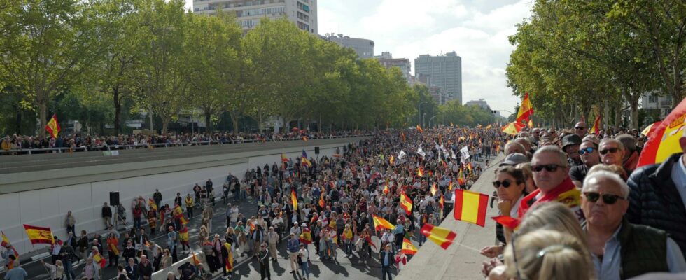 Des dizaines de milliers de personnes manifestent contre Pedro Sanchez