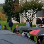 Des etudiants de lUniversite de Navarre insultent Marlaska en criant