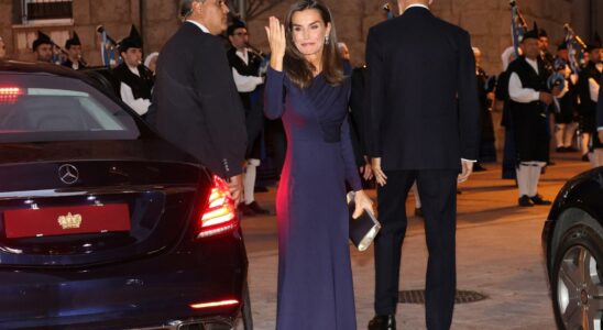 Letizia eblouit dans son pays natal avec une robe bleue