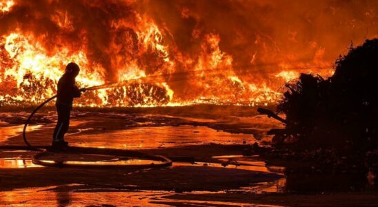 Un grand incendie dans une usine de recyclage brule 1