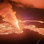 Images dun volcan en Islande qui subit une septieme eruption