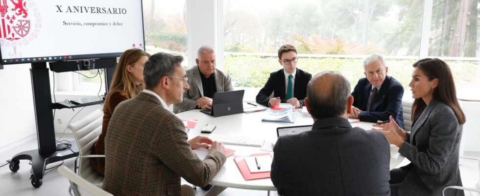 La Reine Letizia rencontre des entites sociales pour connaitre de