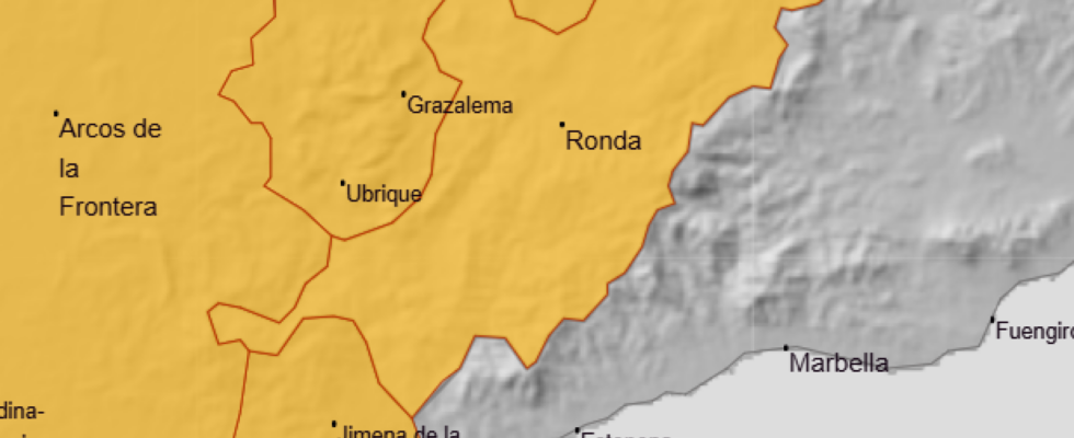 Lavertissement orange de pluie reste dans la region de Ronda