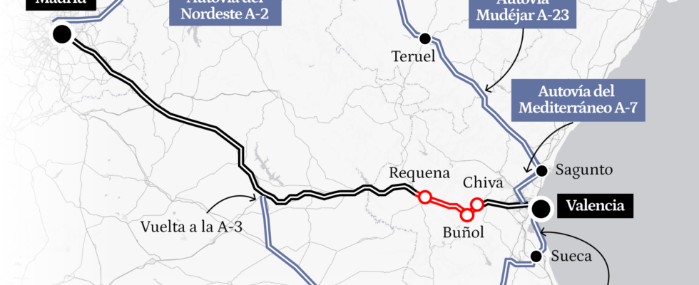 Pas de date pour rouvrir lautoroute Valence Madrid effondree par la