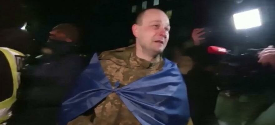 Emotion suite a la liberation de plusieurs soldats ukrainiens lors