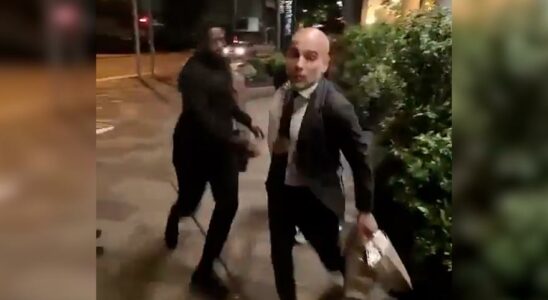 GUARDIOLA COMBAT UN AMATEUR Guardiola semporte contre un fan