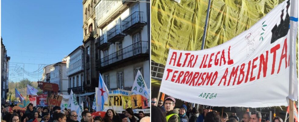 Manifestation massive a Santiago contre le projet Altri en Galice