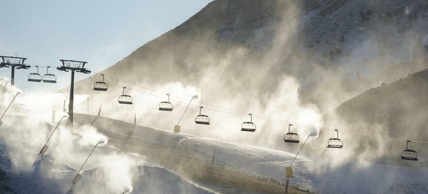 Neige Aragon Aramon teste ses nouveaux canons a neige