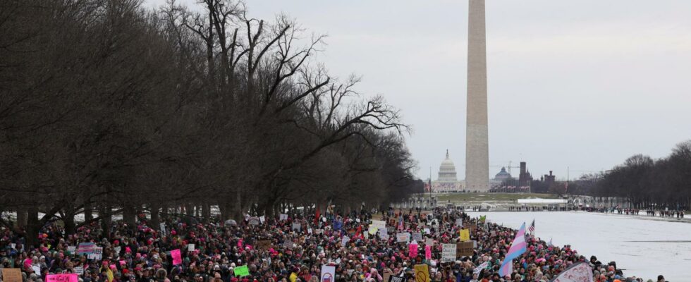 Des milliers de personnes defilent a Washington DC pour protester