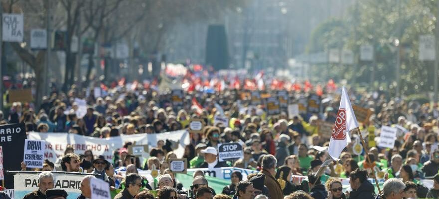 Des milliers de personnes marchent a Madrid pour le droit