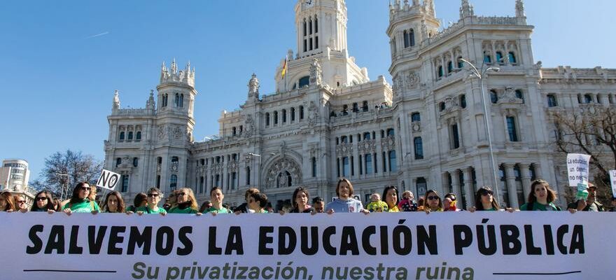 Madrid est teint en vert pour defendre leducation publique et