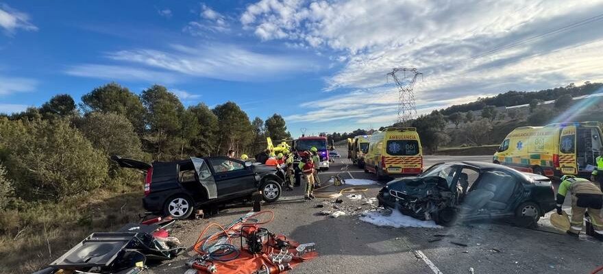 Un grave blesse apres un accident de la circulation spectaculaire