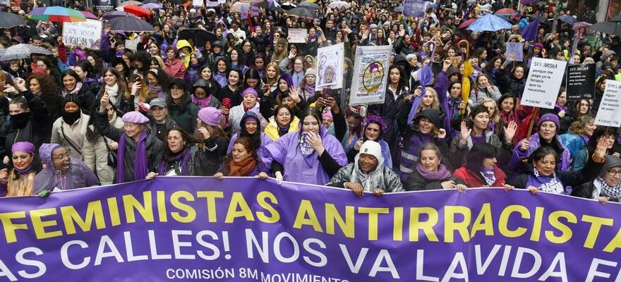 8m Manifestation Les rues de Madrid sont remplies de