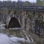 Inondations de Tagus Le debit de la riviere Tajo