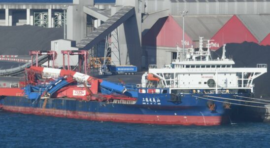 Le navire chinois qui a perdu des grues a Ares