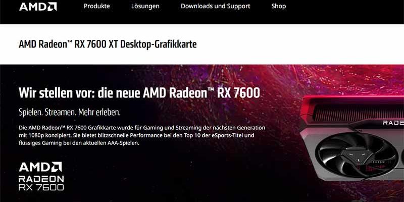 AMD mistakenly listed Radeon RX 7600 GPU